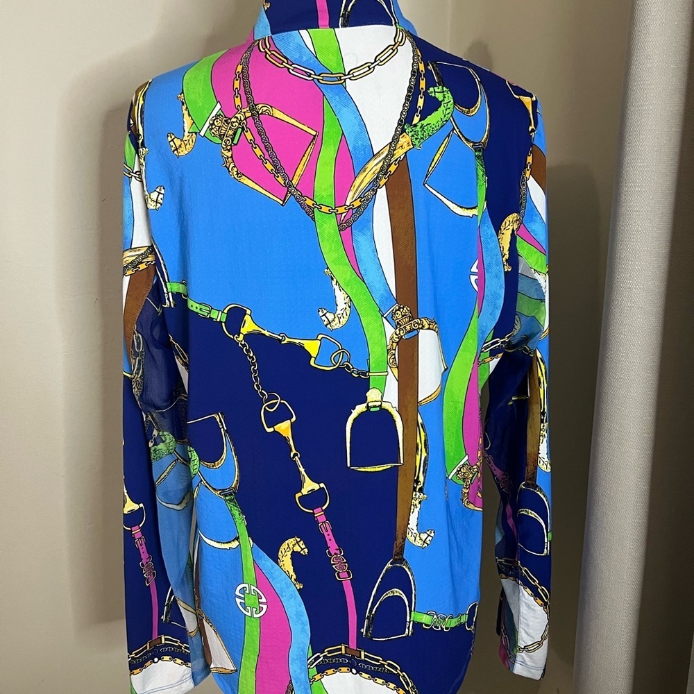 Colorful Chain Print Women's Top - Picture 2 of 6